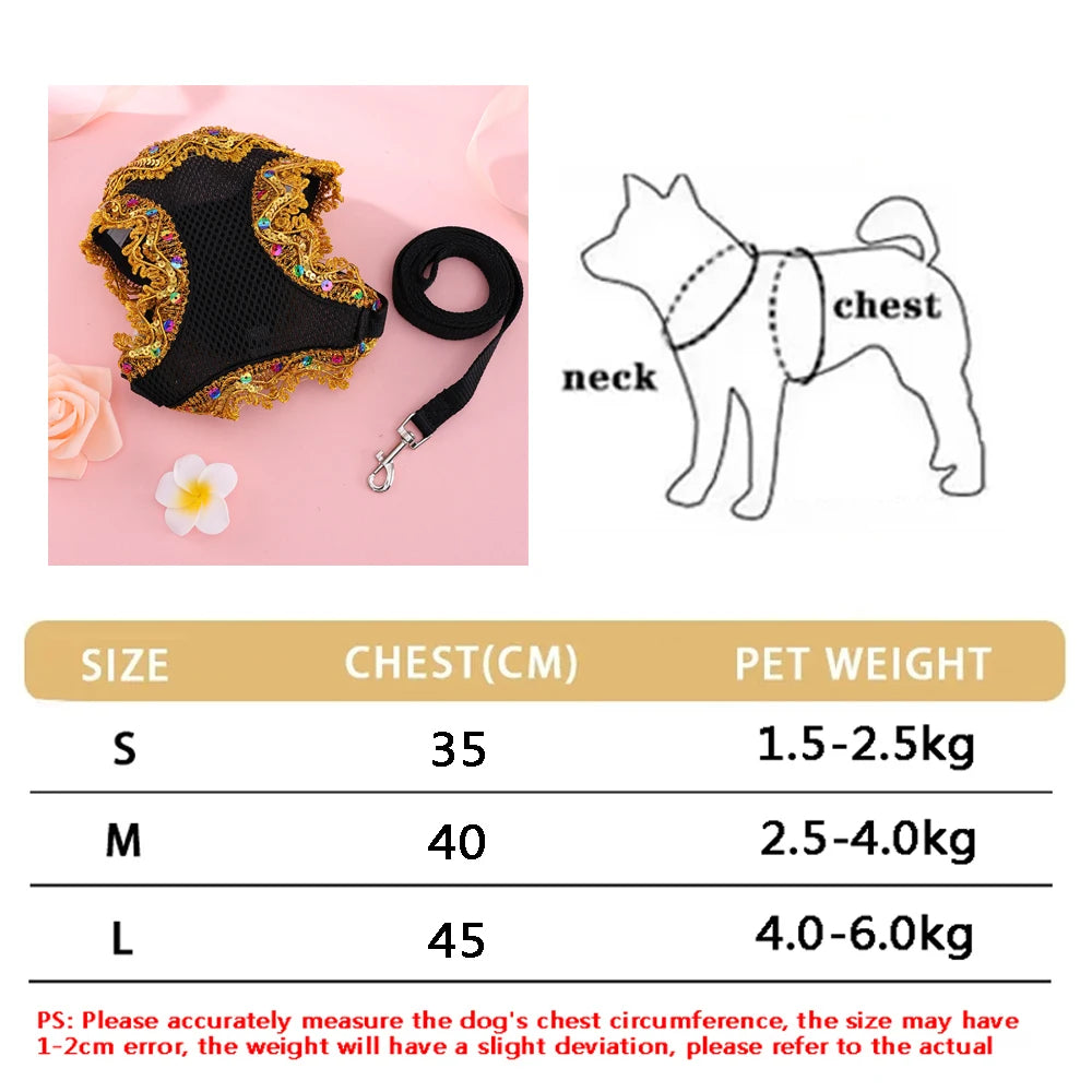 New Breathable Cute Cat Harness Set Butterfly Small Dog Harness Set Walk Outdoors Puppy Chest Vest Leash Accessories