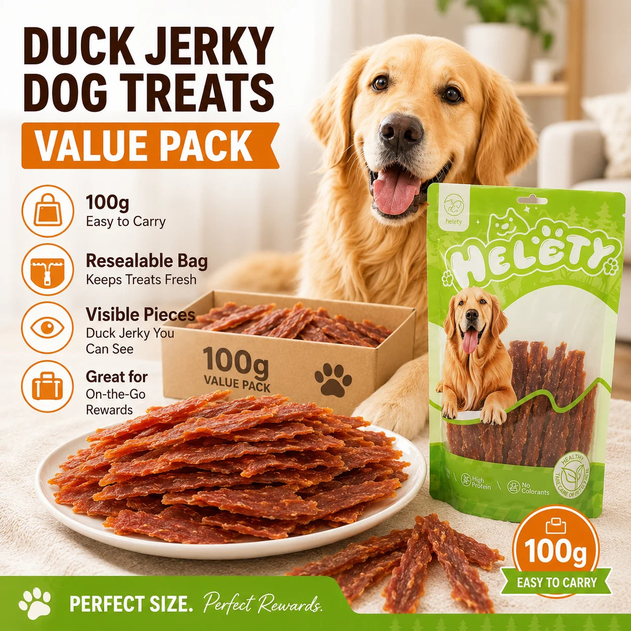 Dog Treats Duck Jerky 100g