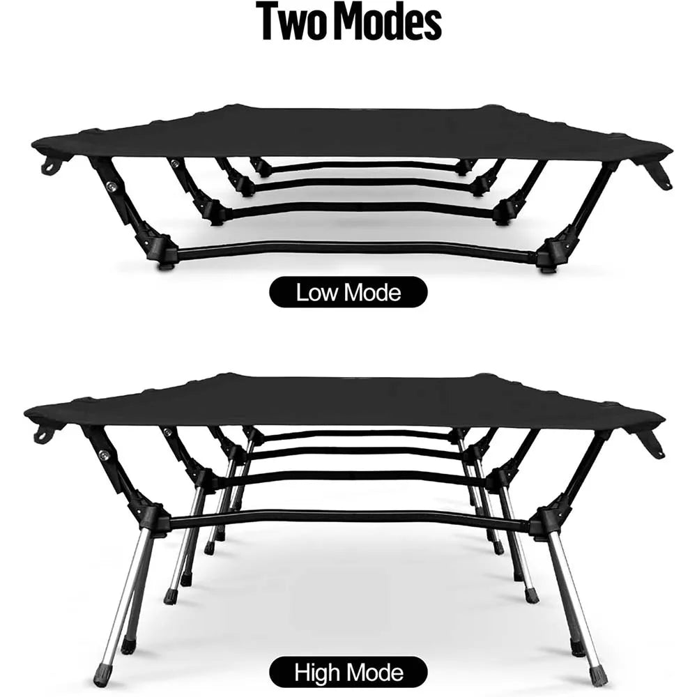 Camping Cot Bed - Portable Folding Sleeping Cots for Adults 1-Person Outdoor Elevated Off-Ground Beds Easy Set-Up Army Sleeping Bed