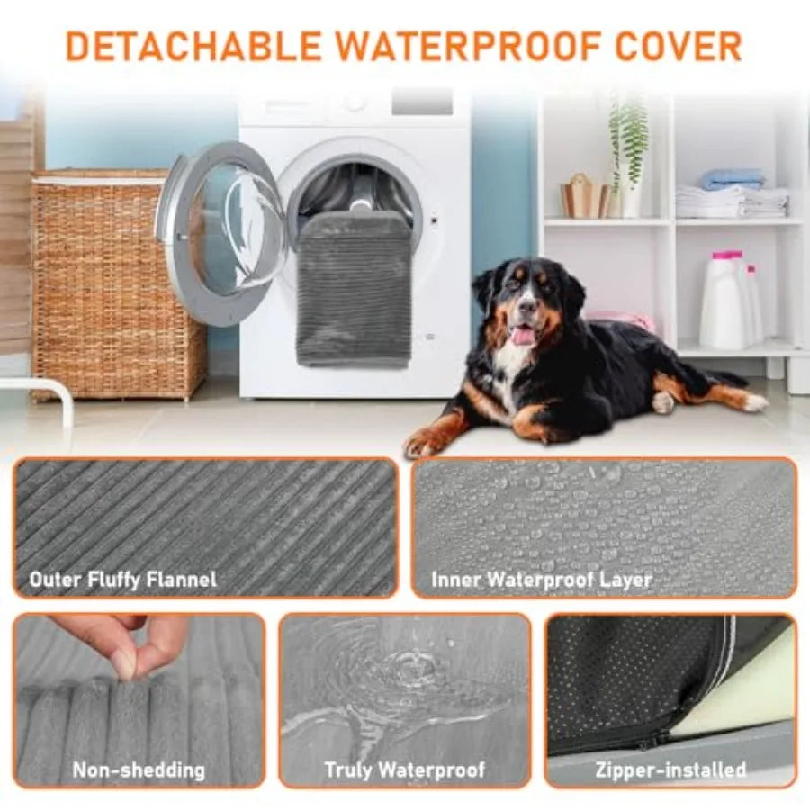 Dog Bed Mat for Car Backseat Non-Slip Waterproof Car Seat Mat for Dogs and Pets with 2-Inch Thick Foam and Easy Clean Dog Pad Cushion