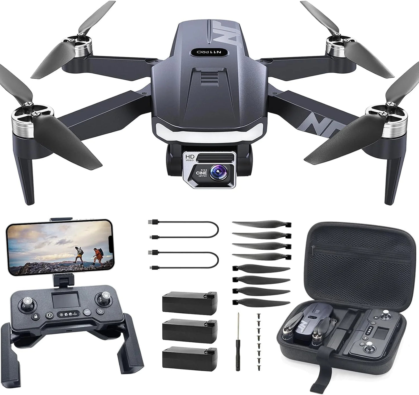 4K GPS Drone with Camera, 90 Min Flight, Auto Return, Follow Me, Brushless Motor for Beginners