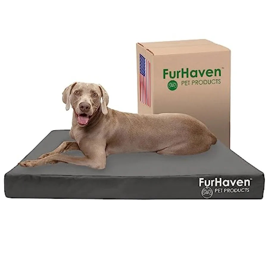 Water-Resistant Cooling Gel Dog Bed for Large Dogs w/ Removable Washable Cover For Dogs Up to 125 lbs - Indoor/Outdoor