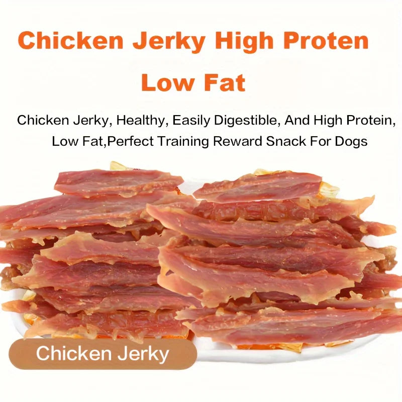 2-Pack (2 x 200g/7.05oz) Chicken Jerky Treats For Small, Medium, Large Dog, Made With Real Pure Chicken - Healthy