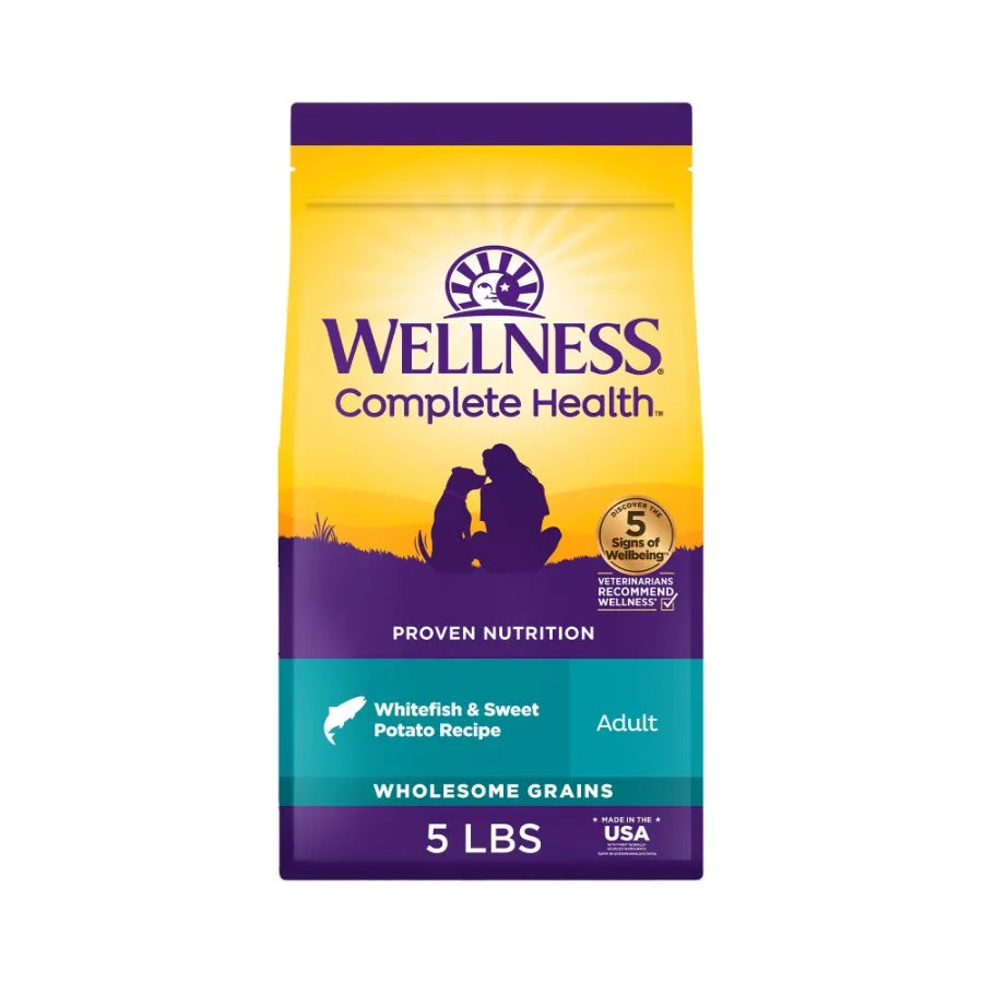 Complete Health Dry Dog Food, Wholesome Grains, Natural, Whitefish and Sweet Potato, 5-Pound Bag