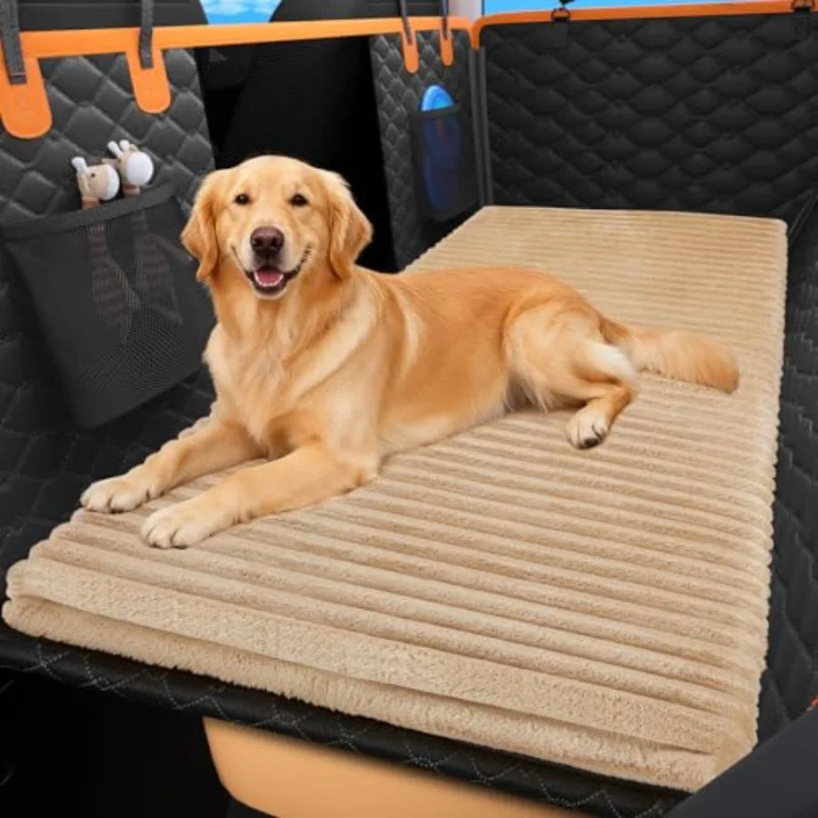 Backseat Pet Bed Mat Non-Slip Dog Bed for Car Back Seat Washable Travel Pet Mat with Removable Cover Dog Seat Covers Protector