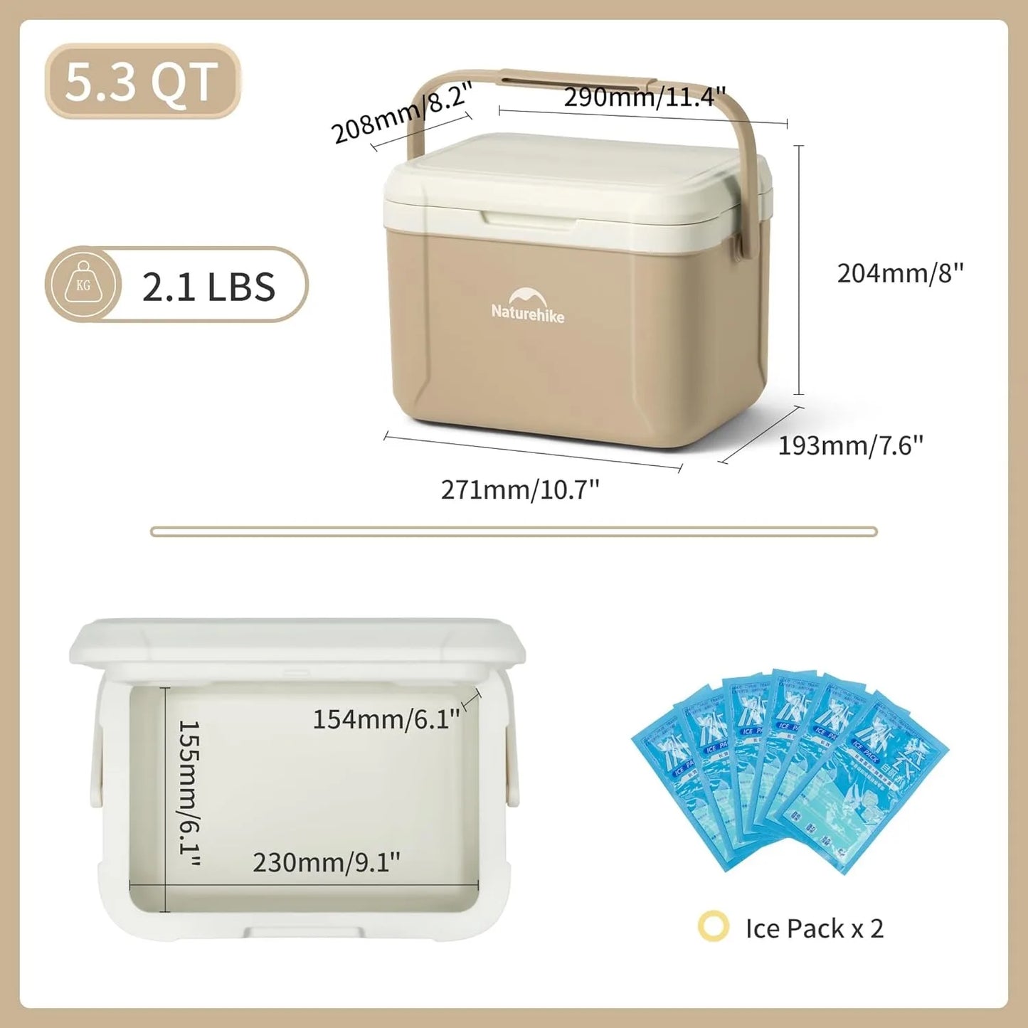 5L Cooler Box Portable Camping Refrigerator Incubator Car Ice Bucket Heat Preservation BBQ Equipment Storage Box
