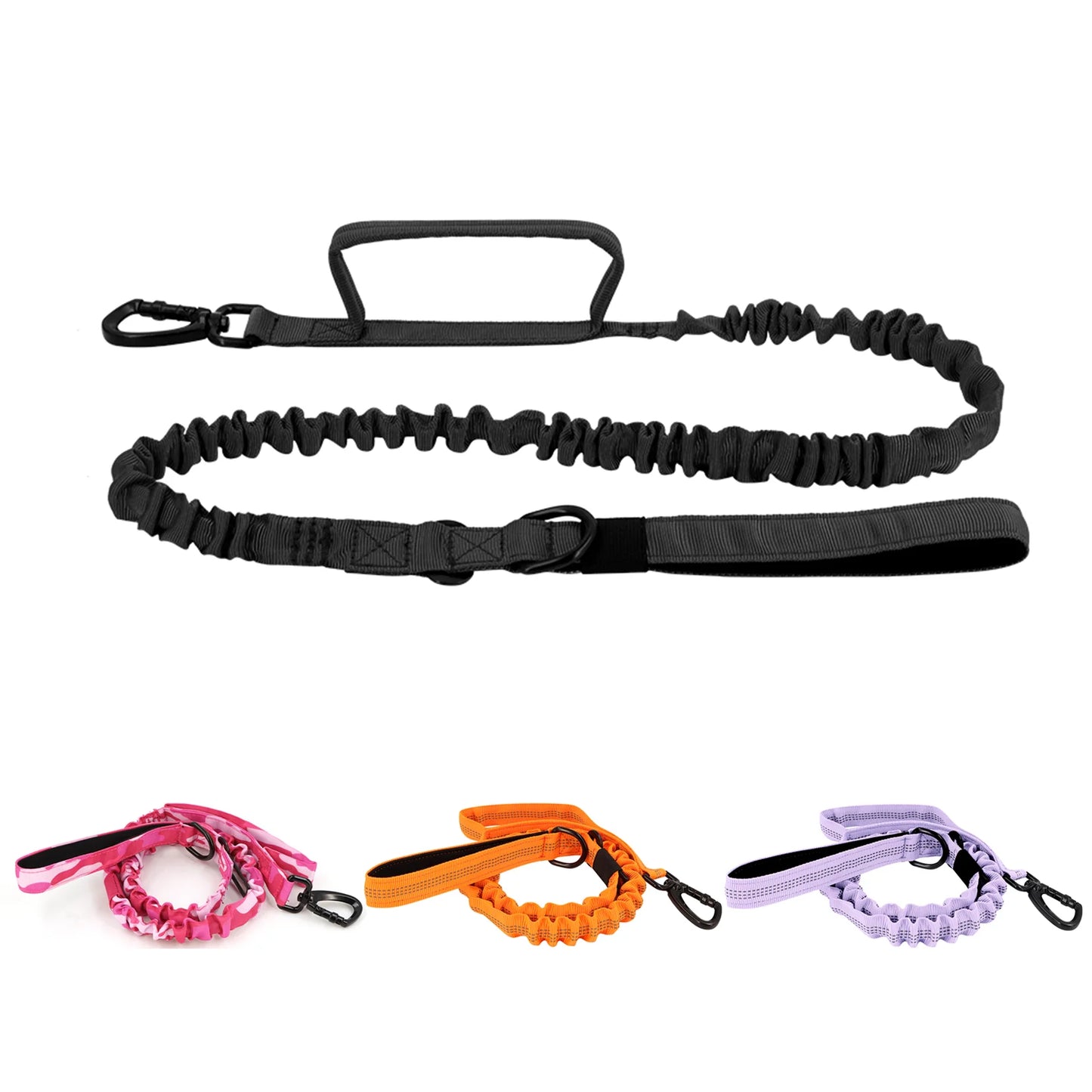 Military Adjustable Dog Leash Quick Release Elastic Rope With 2 Control Handles For Medium and Small Dogs Accessories