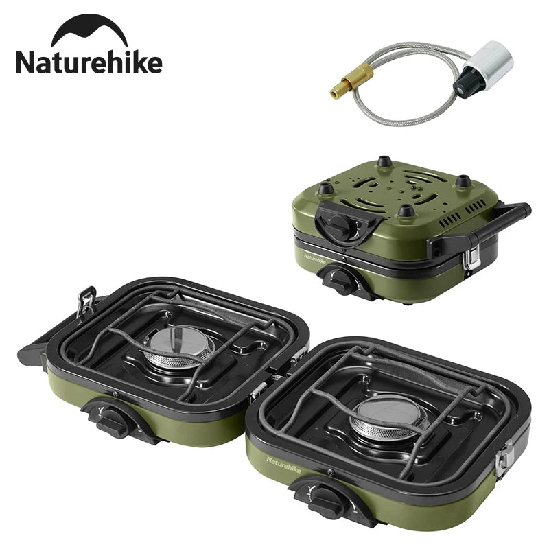 2 Burner Folding Camping Stove Portable Propane Gas Stove with Carry Bag 16000 BTU Stove Outdoor Picnic Equipment