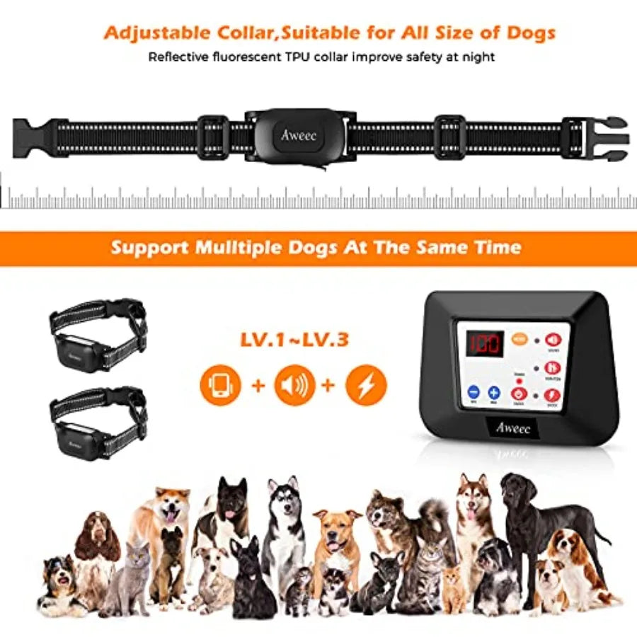 Wireless Dog Fence 2-in-1 Electric Dog Fence Training Collar with Remote 2025 Pet Containment System