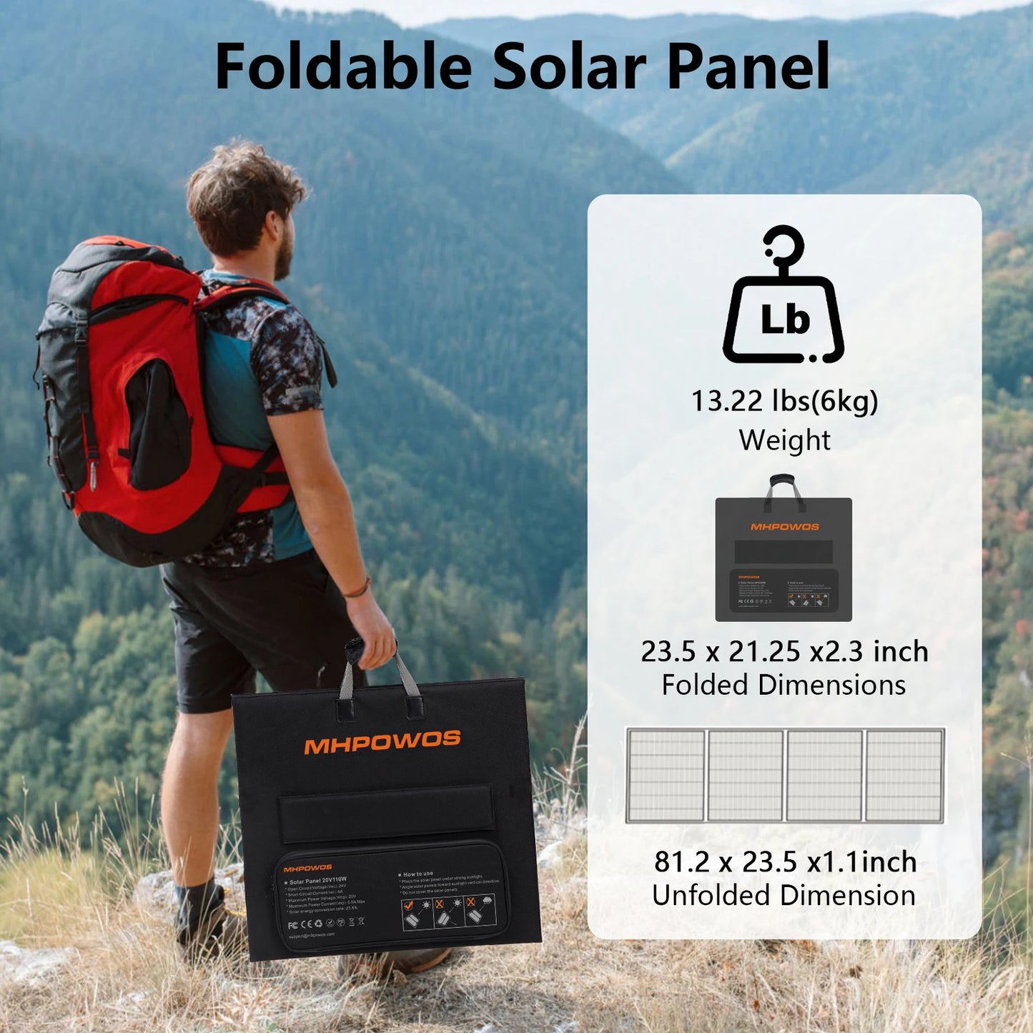220W 40V Portable Solar Panel Kit 23.5% High Efficiency Folding Solar Charger with MC-4 Output for Power Station Camping