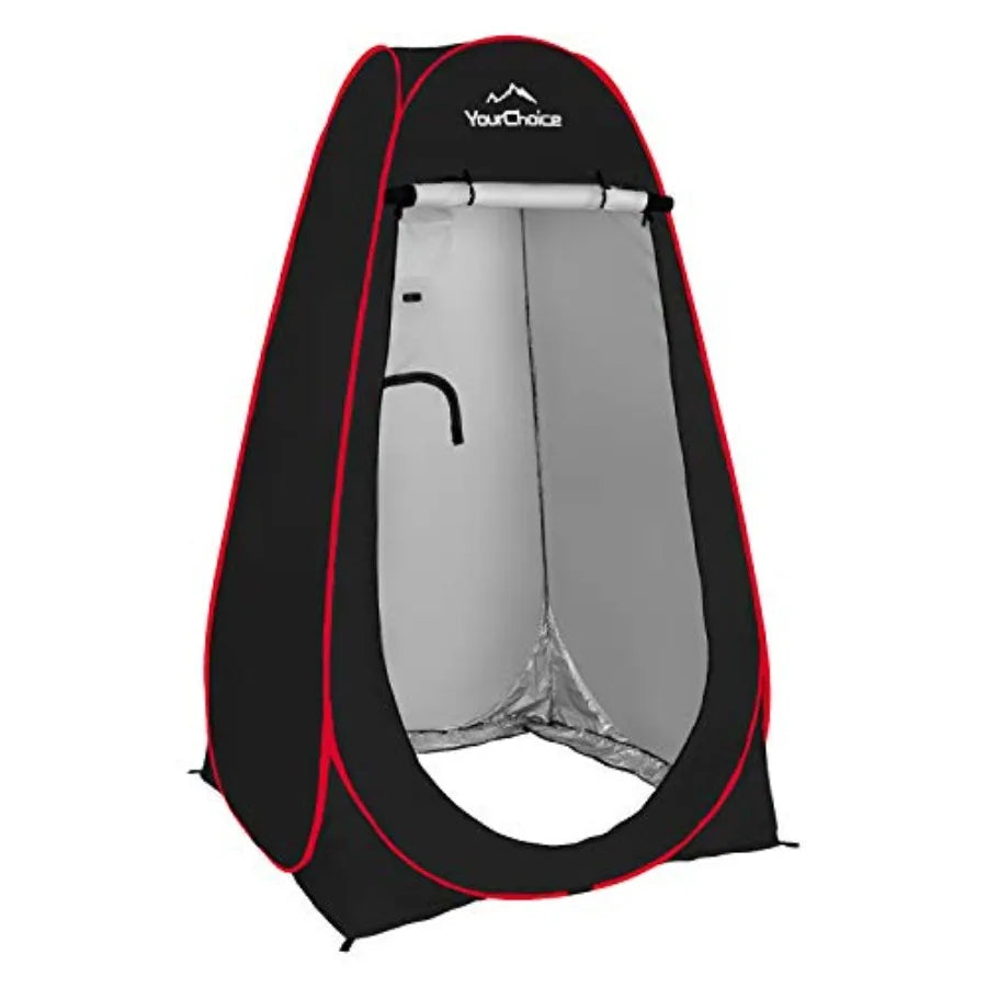 Pop-Up Privacy Shower Tent 3.9 x 3.9 x 6.2FT Portable Camping Changing Room Instant Setup Outdoor Shelter with Silver Coating