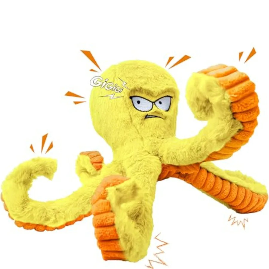 Tough Dog Toys, Stuffed Chew Large Dog Toys to Keep Them Busy, Interactive Squeaky Tug of War Doggie Toy, Crinkle