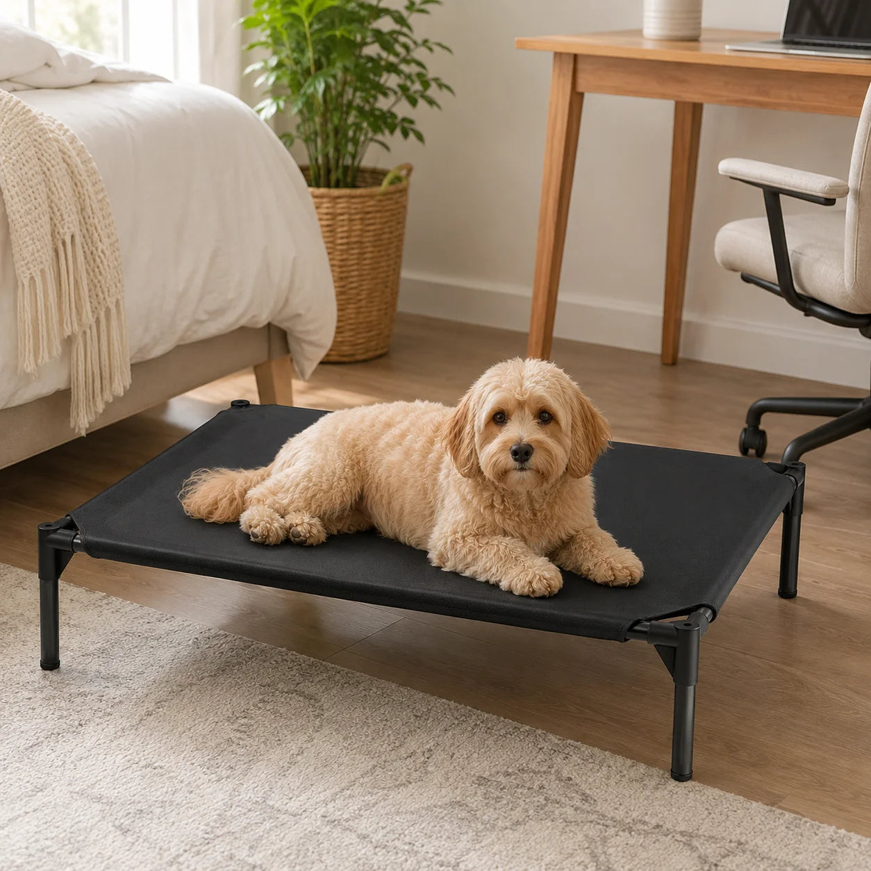 Elevated Pet Bed Raised Dog Cot Breathable Mesh Oxford Fabric Easy Clean Stable Frame Indoor Use for Large Medium Small Dogs