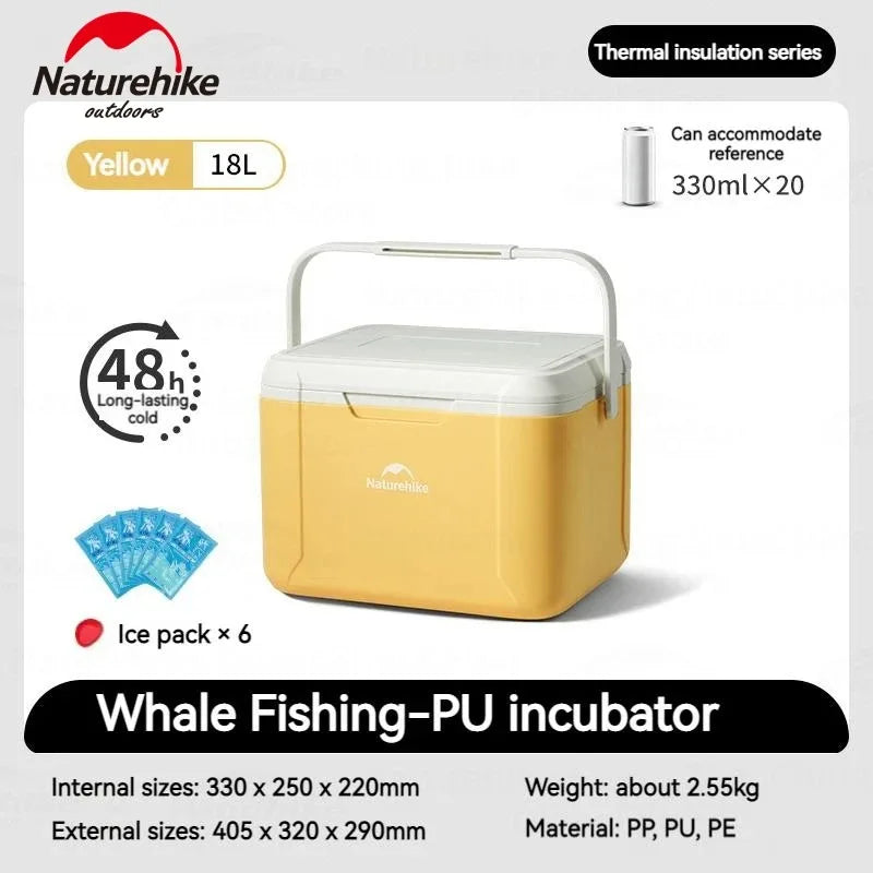 18L Cooler Box Portable Insulated Ice Chest Box Outdoor Picnic Food Cold Preservation Box Fishing Barbecue