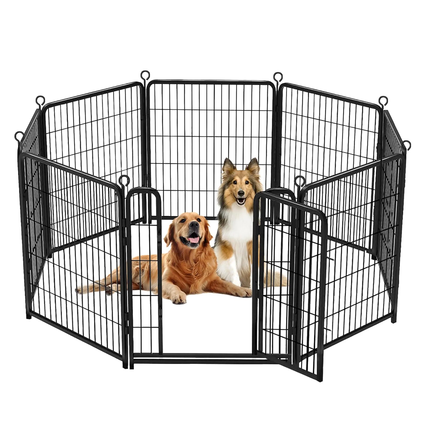 Dog Pet Fence Indoor/Outdoor,40"Height 8/16 Panels, Portable Metal Pet Exercise Pen for RV Camping Garden Yard, Wide Door