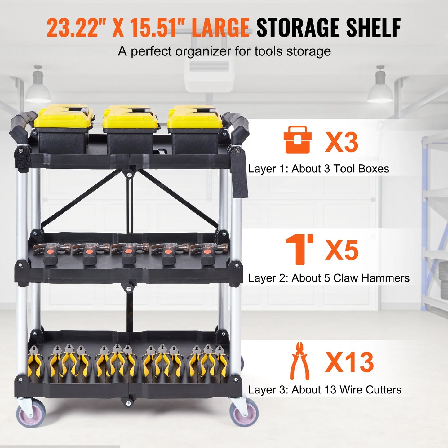 3-Tier Folding Rolling Utility Cart Storage Shelf Movable Gap Rack Serving Cart Slide Organizer for Kitchen Bathroom