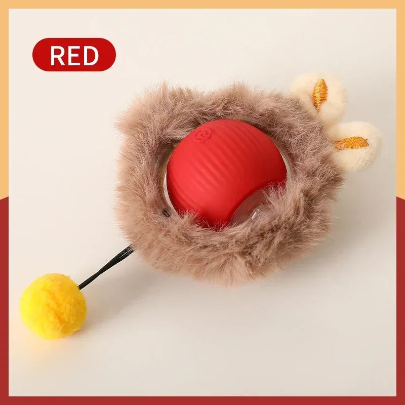 Interactive Ball Toys Automatic Rolling Ball Faux Tail Rechargeable Smart Pet Electric Toy Dog Cat Training Imitate Mouse