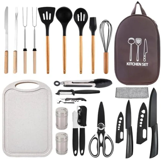 Silicone Camping Cooking Set Car Camping Essentials Cooking Kitchen Set, RV Camping Cookware Must Haves Gifts Camping Cooking Essentials