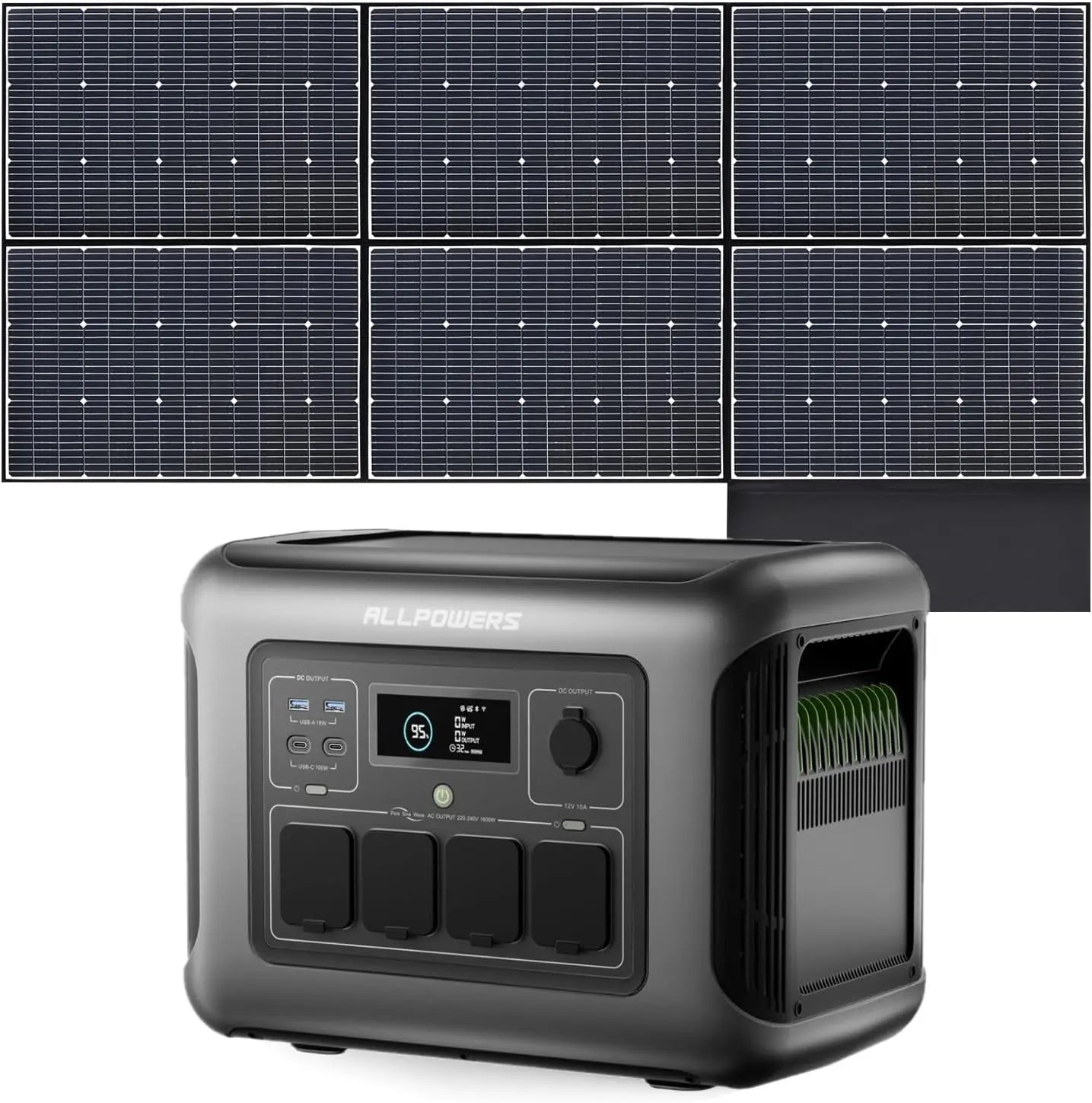R1500 LITE Portable Power Station with Solar Panel 100W 200W 1056Wh LiFePO4 Battery Solar Generator for Outdoor RV