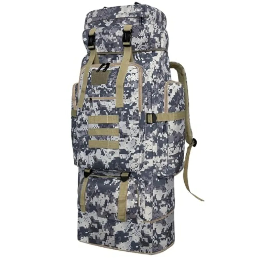 Hiking Backpack, 100L Large Camping Backpack, Expandable Waterproof MOLLE Rucksack, Outdoor Sport Travel Daypack Military Tactical