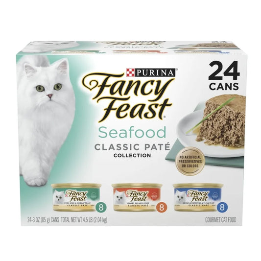 Classic Pate Kitten Food, Wet Cat Food, Seafood, 3 oz Cans