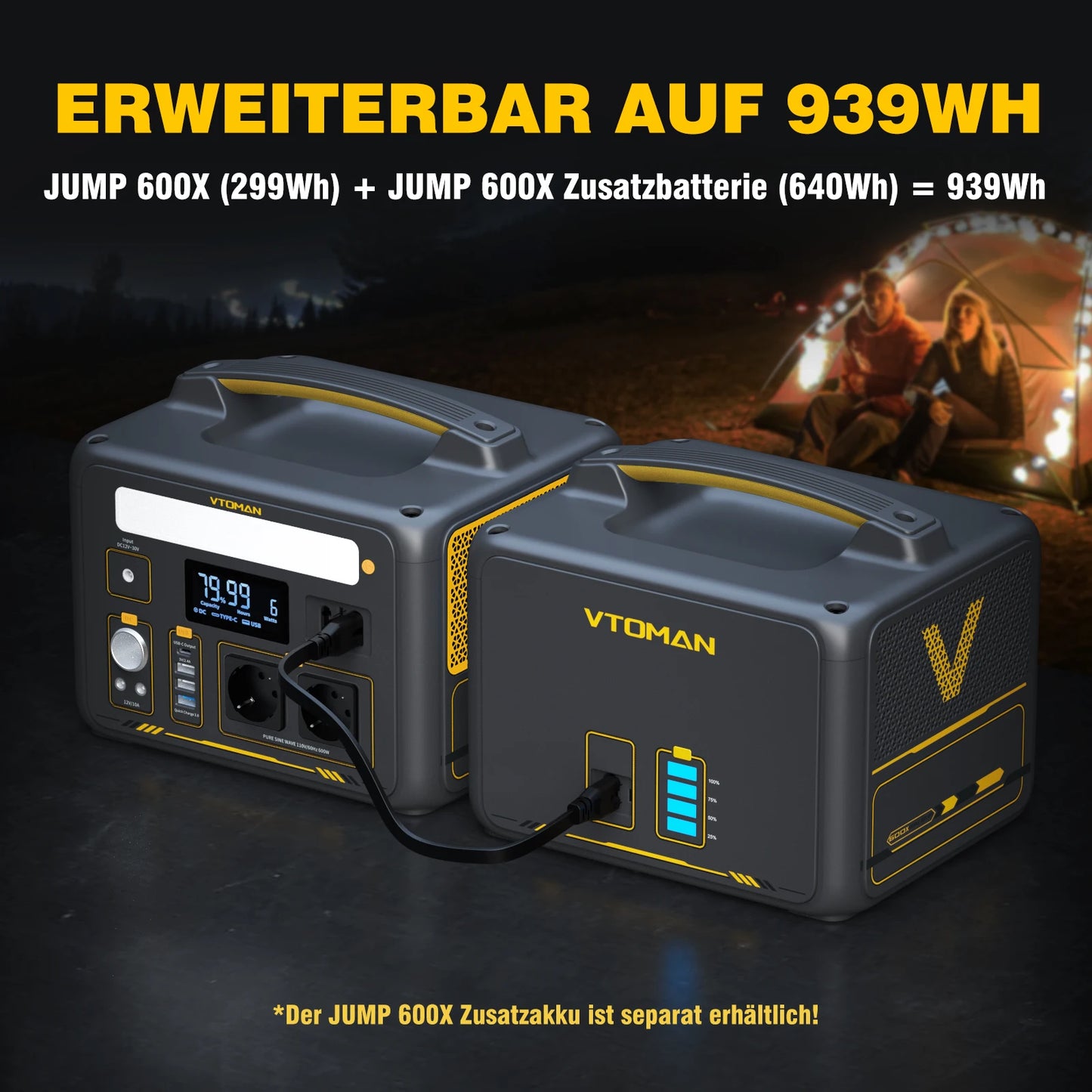 JUMP 600X Portable Power Station 299Wh Solar Generator LiFePO4 1200W Peak Power Powerstation Emergency Backup