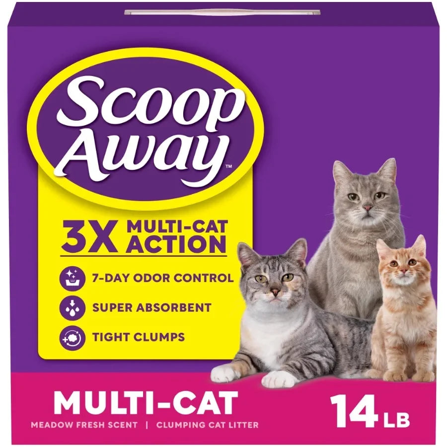 3 pack Multi Cat Litter With Meadow Fresh Scent, 14 lb. Box