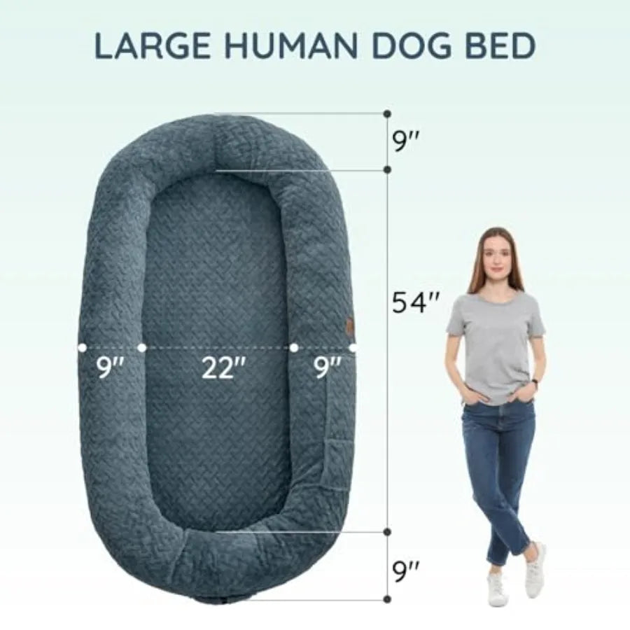 Human Dog Bed Cover - Luxury Faux Fur Giant Size Dog Bed Cover 72" x 40" x 10"
