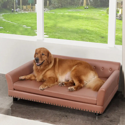 Pet Sofa Bed: Waterproof Sofa-type Dog Bed Pet Snuggle Lounge Bed with Removable Cushion