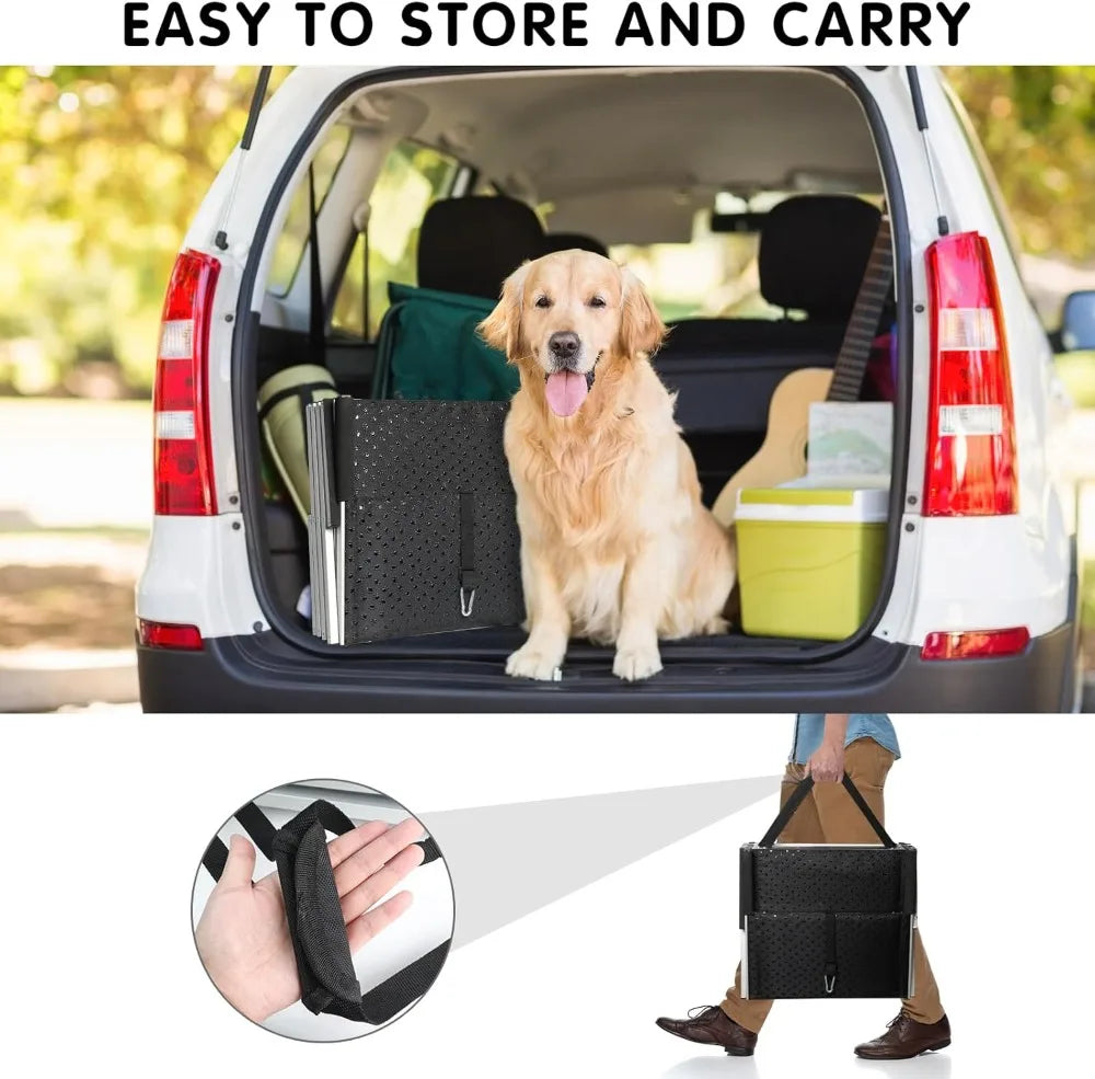 4-Step Folding Dog Stairs for Car, Aluminum, Supports Up to 250 Lbs