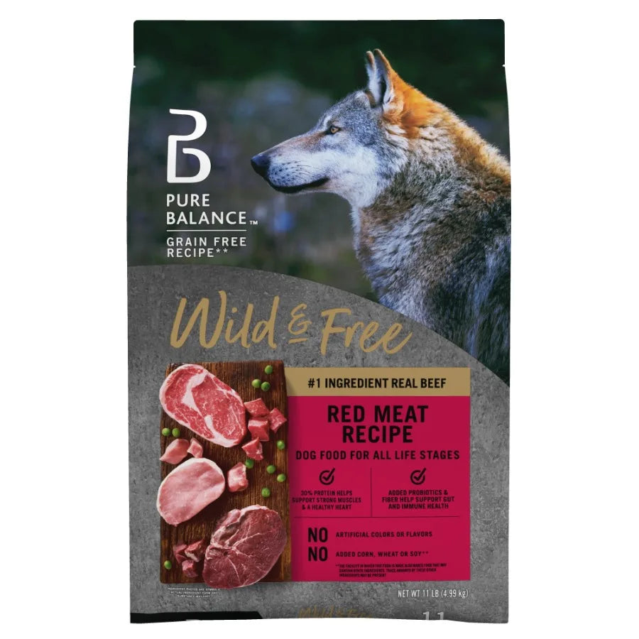 Wild and Free Grain-Free Red Meat Recipe Dry Dog Food for All Life Stages, 11 lb Bag