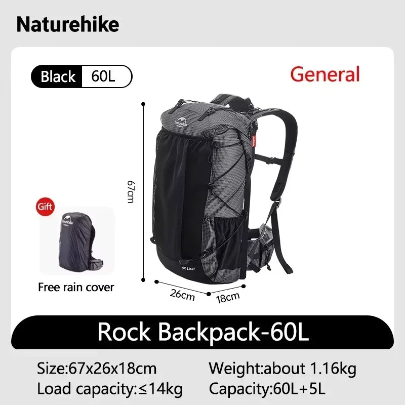 Rock Outdoor Bags 40L 60L Travel Backpacks Large Capacity 60+5L Camping Hiking Packs Hiking Bag With Rain Cover