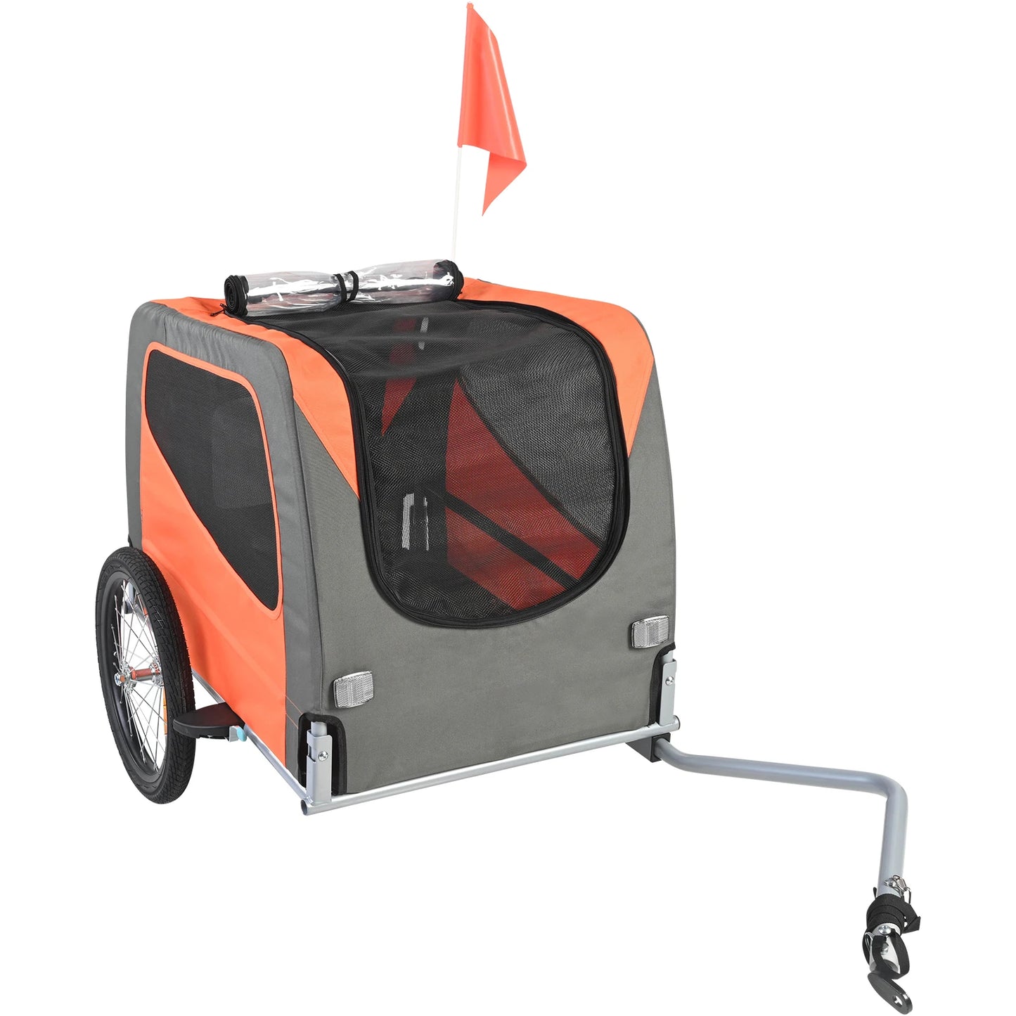 66lbs Pet Cart Bicycle Carrier Dog Bike Trailer With Folding Frame & Wheels Reflectors Flag for Dogs Accessories