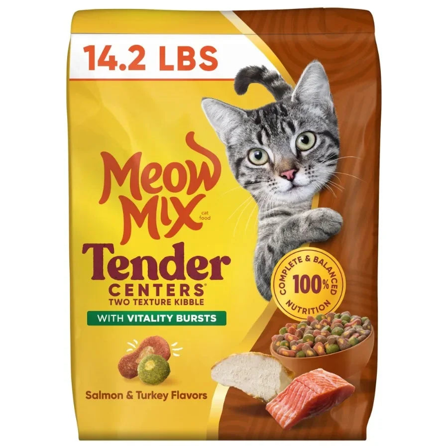 Tender Centers Vitality Bursts, Salmon and Turkey Flavor, Dry Cat Food, 14.2 lb. Bag