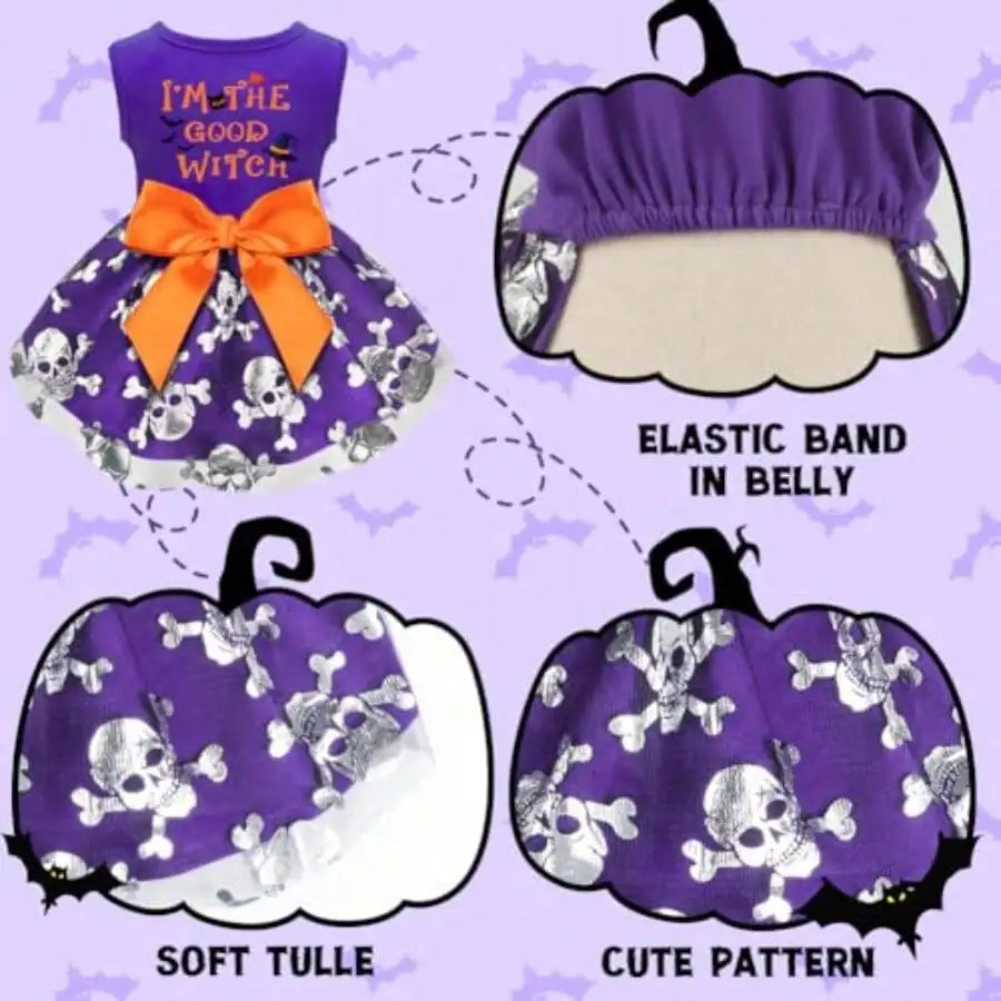 Dog Halloween Costumes Dog Dress Halloween Costumes For Dogs Funny Puppy Dress With Bow For  Dogs Pumpkin Witch Bat Pet Costume