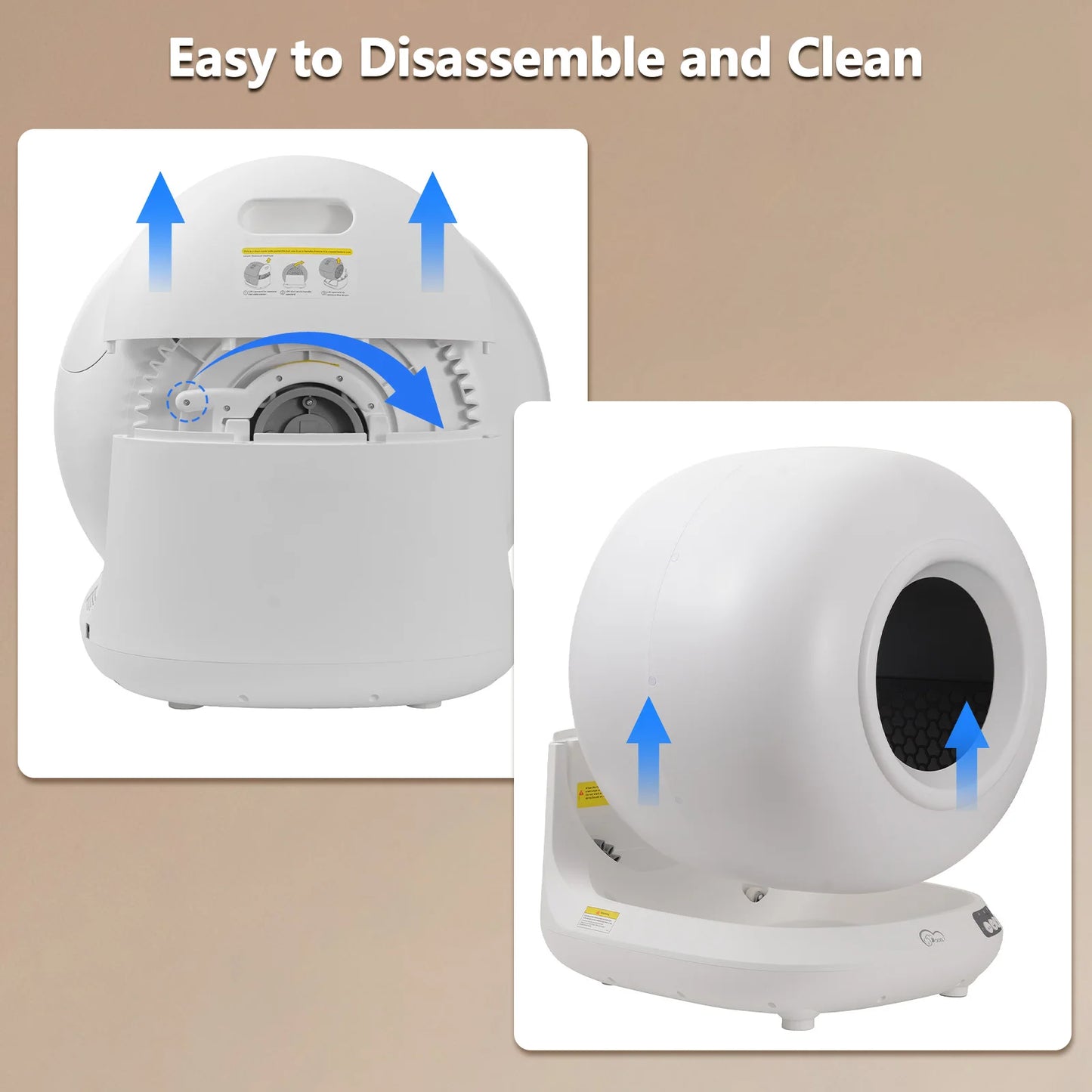 Smart Self-Cleaning Cat Litter Box With App Control, Only Supports 2.4G WiFi, 78L Capacity, Includes Trash Bags, 4 Sets Of Gravity Sensors For Cat Safety Compatible With Tofu & Mixed Litters, Automatic Cat Litter Box