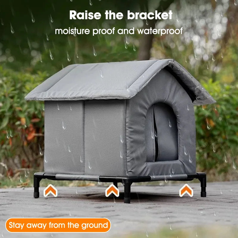 Waterproof Outdoor Cat Shelter Stray Cat Dog House Insulated Animals Cave Cold Weather Nest Foldable Small Dog Puppy Supplies