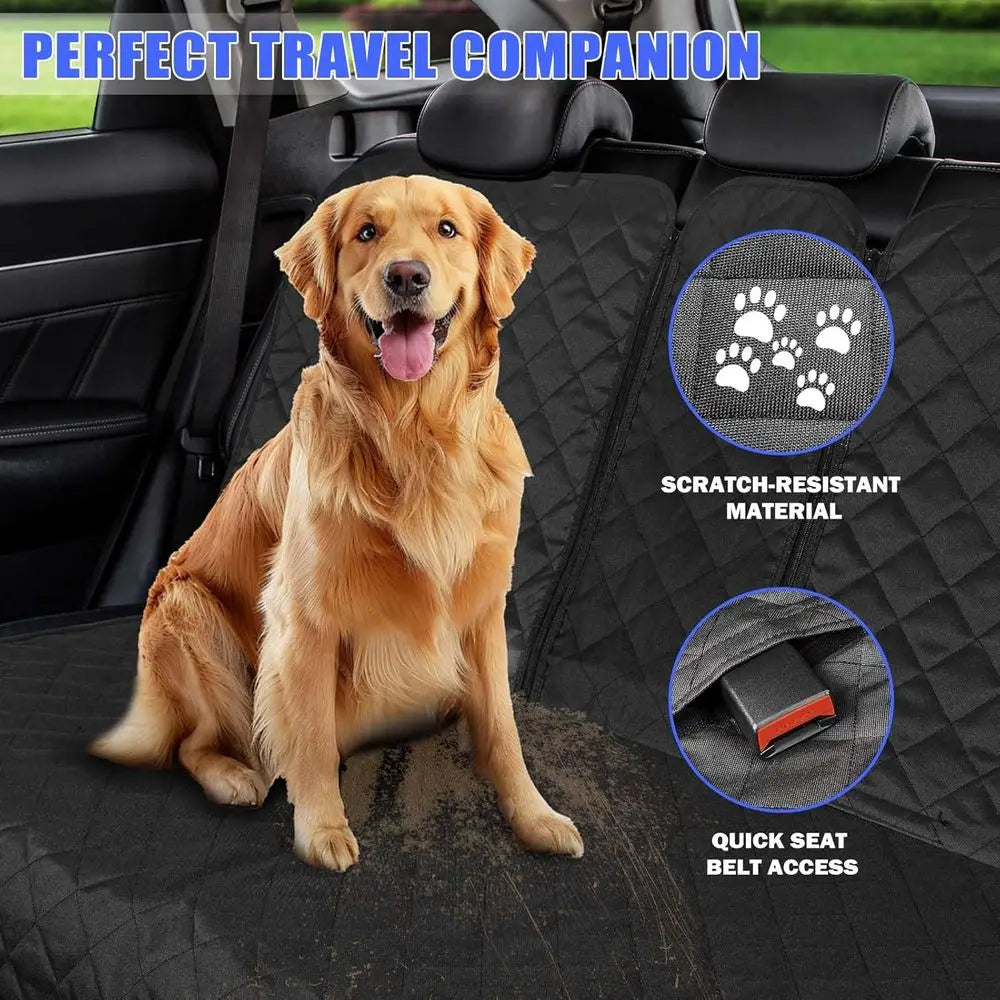 Dog Car Seat Cover or Back Seat, Car Seat Cover 60/40 Split Bench or Family Car, Compact SUV, MPV - Stand 53 Wide