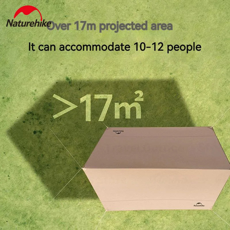 Camping Sun Shelter Vinyl UPF 2000+ UV Waterproof Tarp Outdoor Picnic 17㎡ Large Space Sunshade Canopy Awning Velarium
