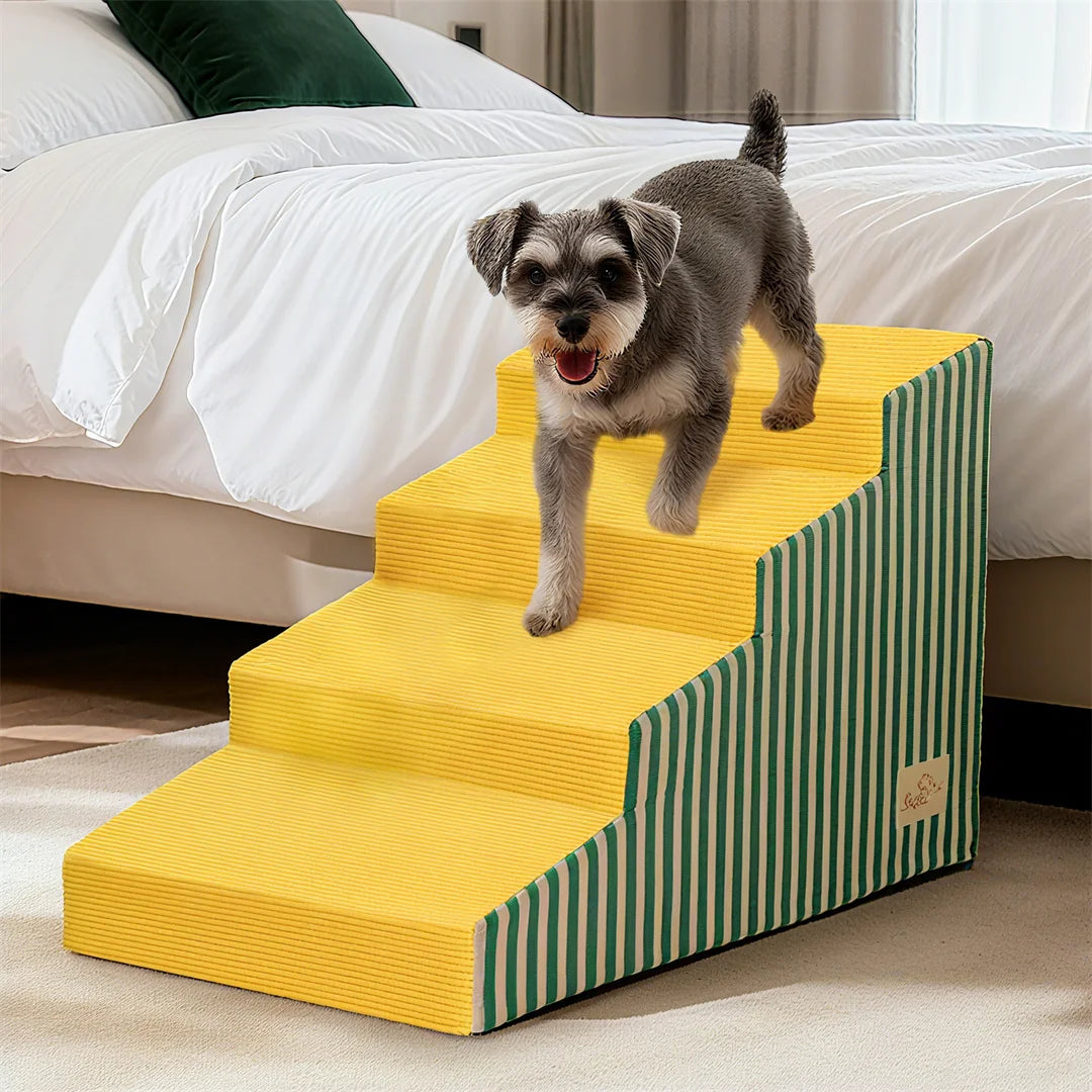 Pet Stairs for Dogs High-Density Foam Gentle Slope Access Ramp 3/4/5 Steps Safe Dog Ramp for Pet Accessibility