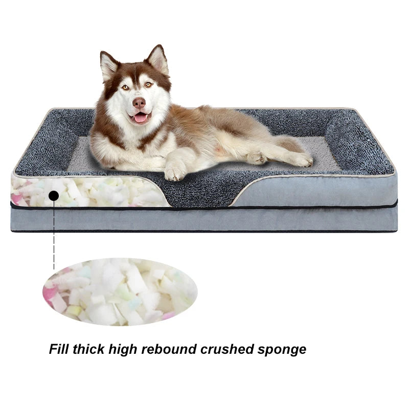 An Oversized Dog Bed Removable Washable for All Seasons, Pet Bed Sofa, Comfortable and Soft Cat Sofa Bed With Raised Edges