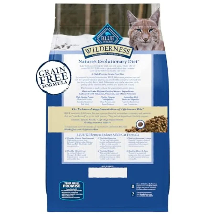 Wilderness Chicken Natural High-Protein Grain-Free Dry Food for Adult Indoor Cats, Real Chicken First, Antioxidant