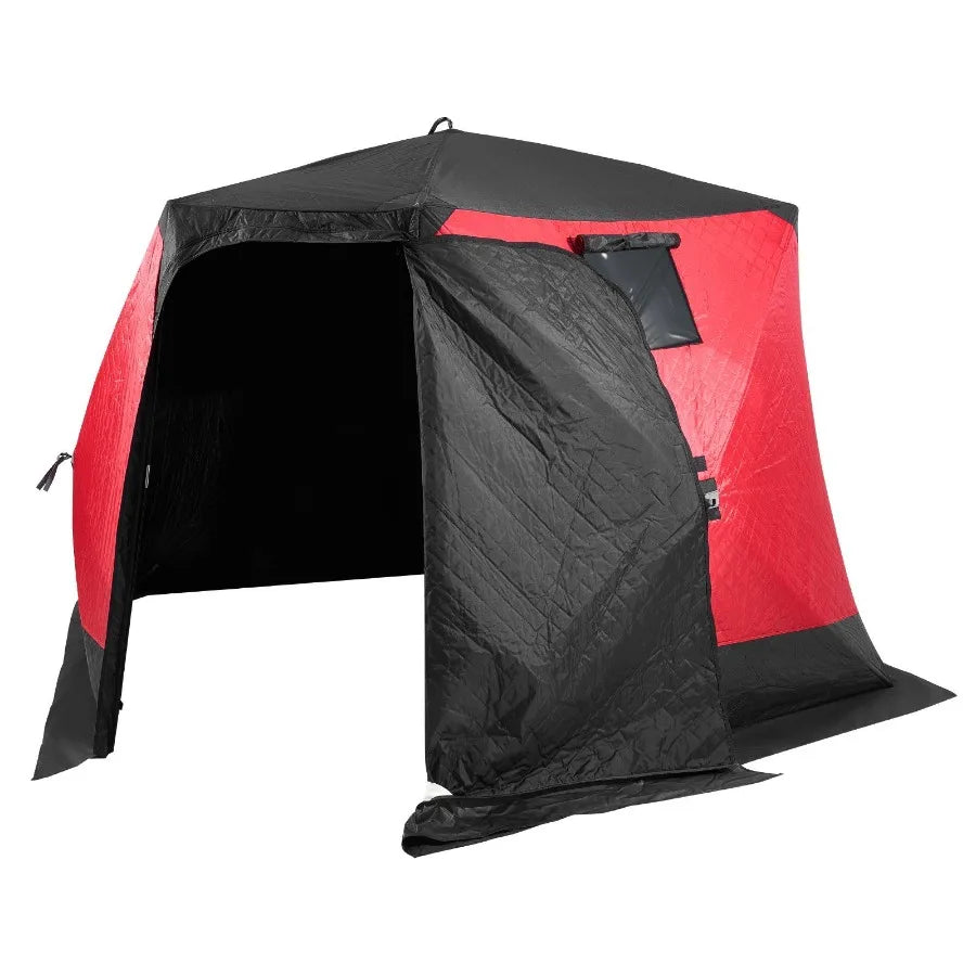 Portable Ice Shelter 4-6 Person Insulated Pop-Up Ice Fishing Tent 50 Square Feet Fishable Area Thermal Ice Shanty for Winter Fishing