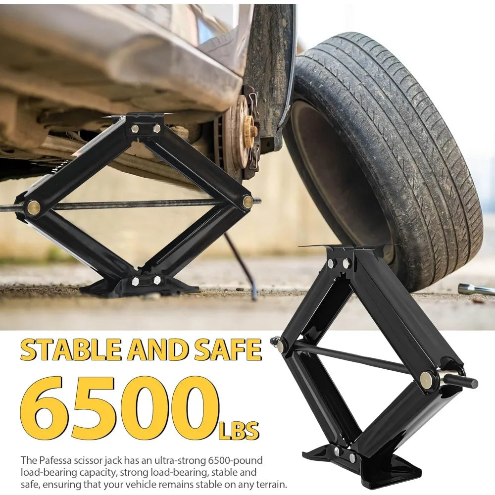 RV Scissor Jack Stabilizer 6500 lb Heavy Duty 24 RV Trailer Stabilizer Leveling Scissor Jack for RV Camper with Crank Handle