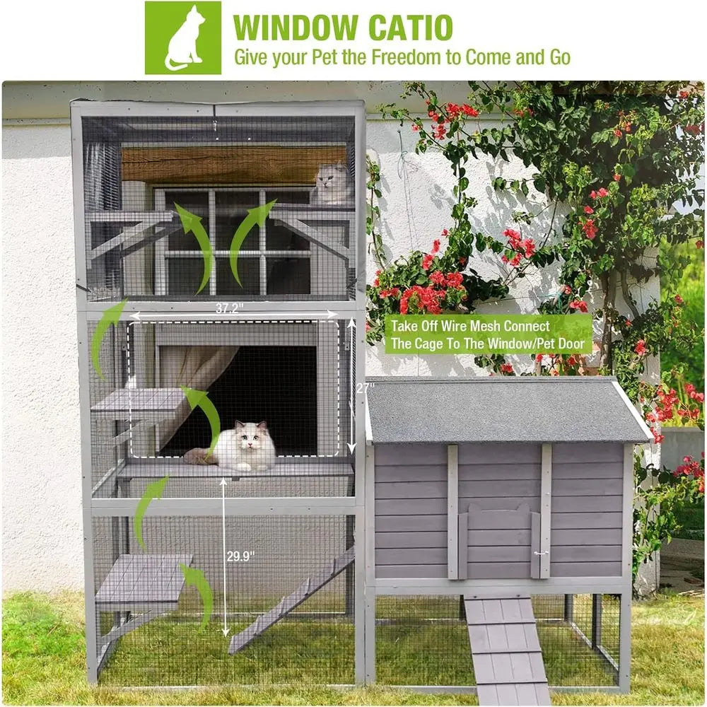 Large Outdoor Cat Enclosure: Versatile Cat House for Feline Adventures