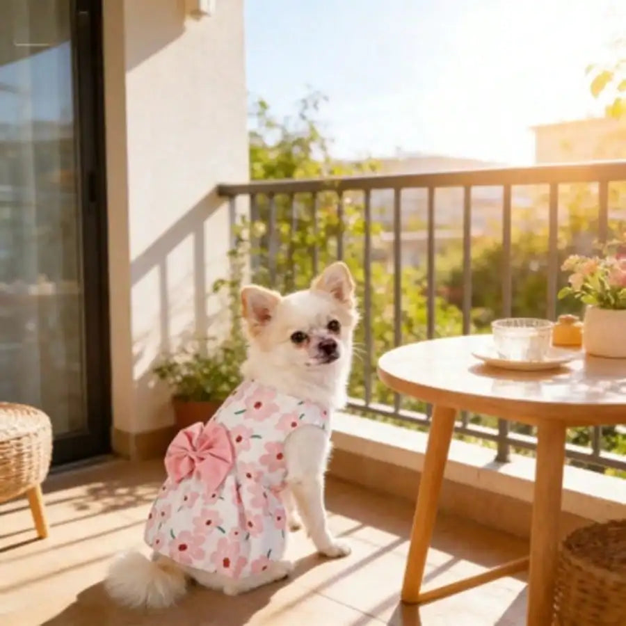 1pc Vibrant Floral & Fruit Pattern Pet Dress Outfit, For Cats & Dogs