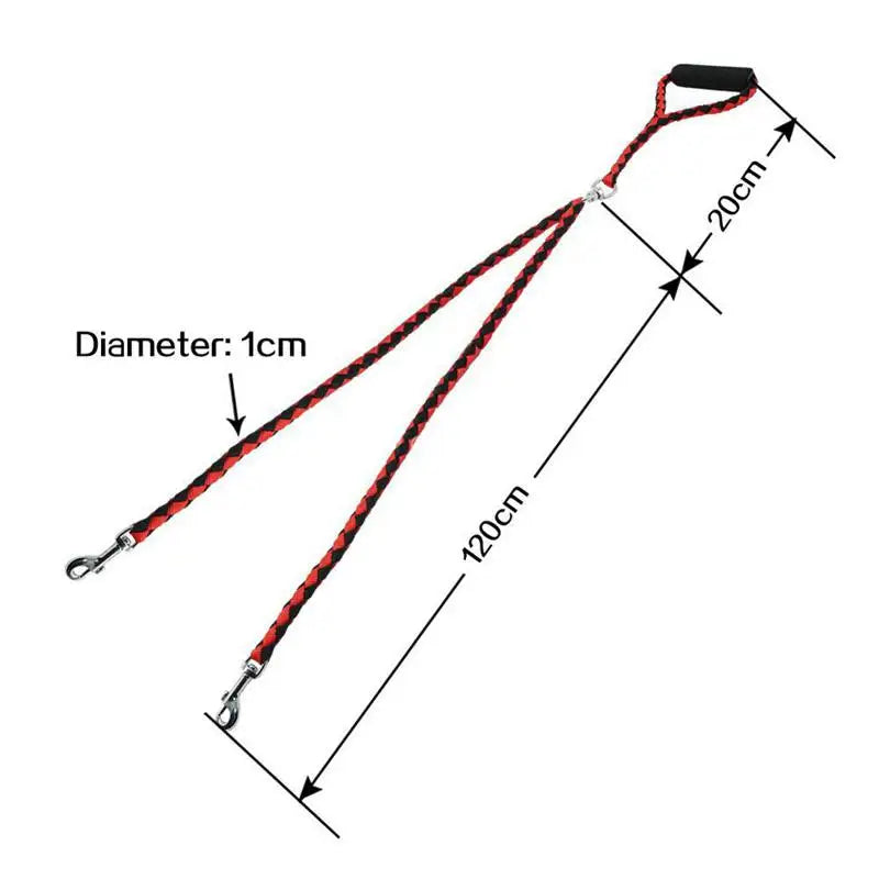 1.4 M Double Pet Leash‌ Adjustable & Durable for Two Dogs Anti-Tangle Walking Solution