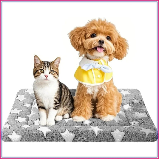 All-Season Dog Bed Mat – Reversible Plush & Canvas Crate Pad, Machine Washable, for Small Dogs Up to 25 lbs