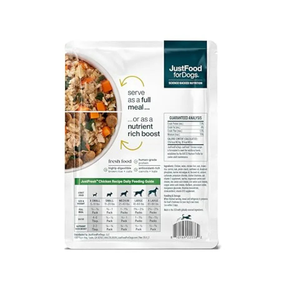 Wet Dog Food, Fresh Pet Meals and Toppers with No Preservatives, Resealable Package, Human Grade, Home-Cooked, - 7 Pouches