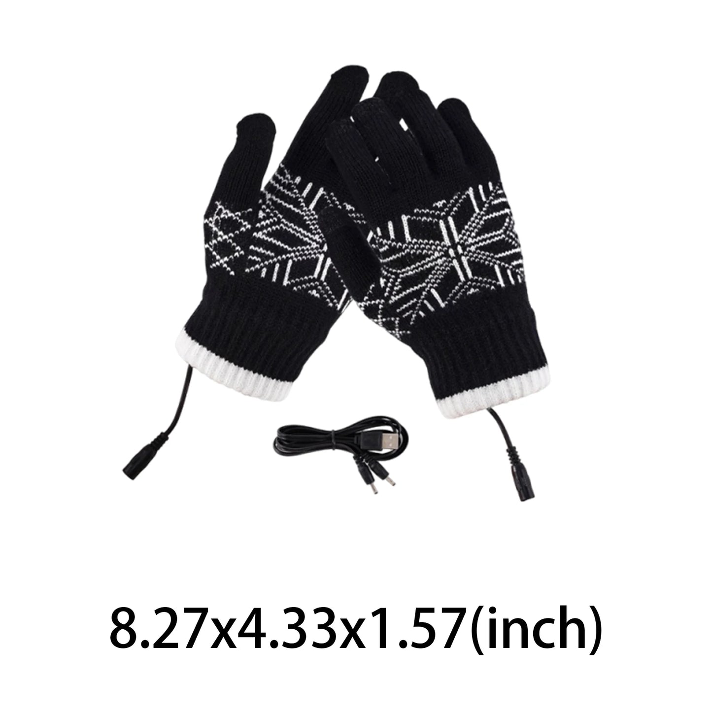 USB Touchscreen Hand Warmer Anti-Slip Motorcycle Thermal Gloves Wear Resist Soft Heating Gloves for Outdoor Camping Hiking